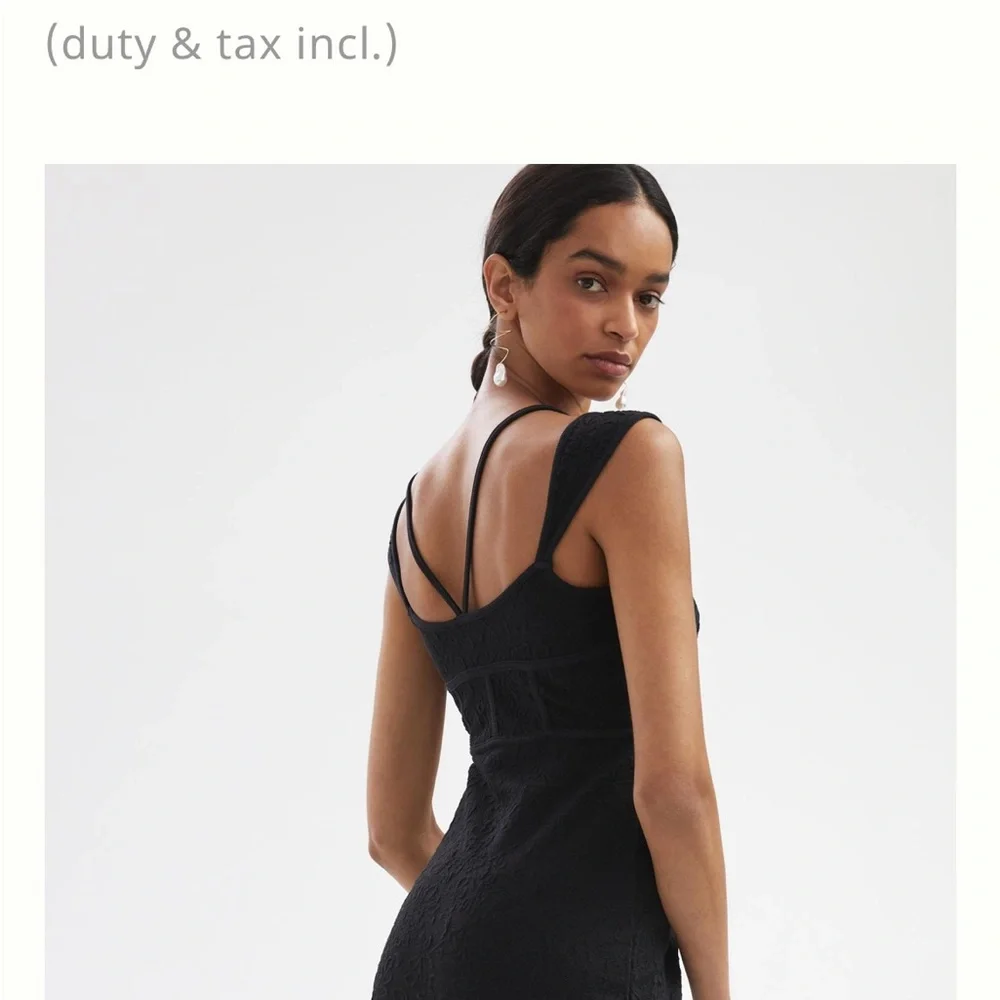 Anthropologie black fitted dress M NWT - Picture 4 of 12